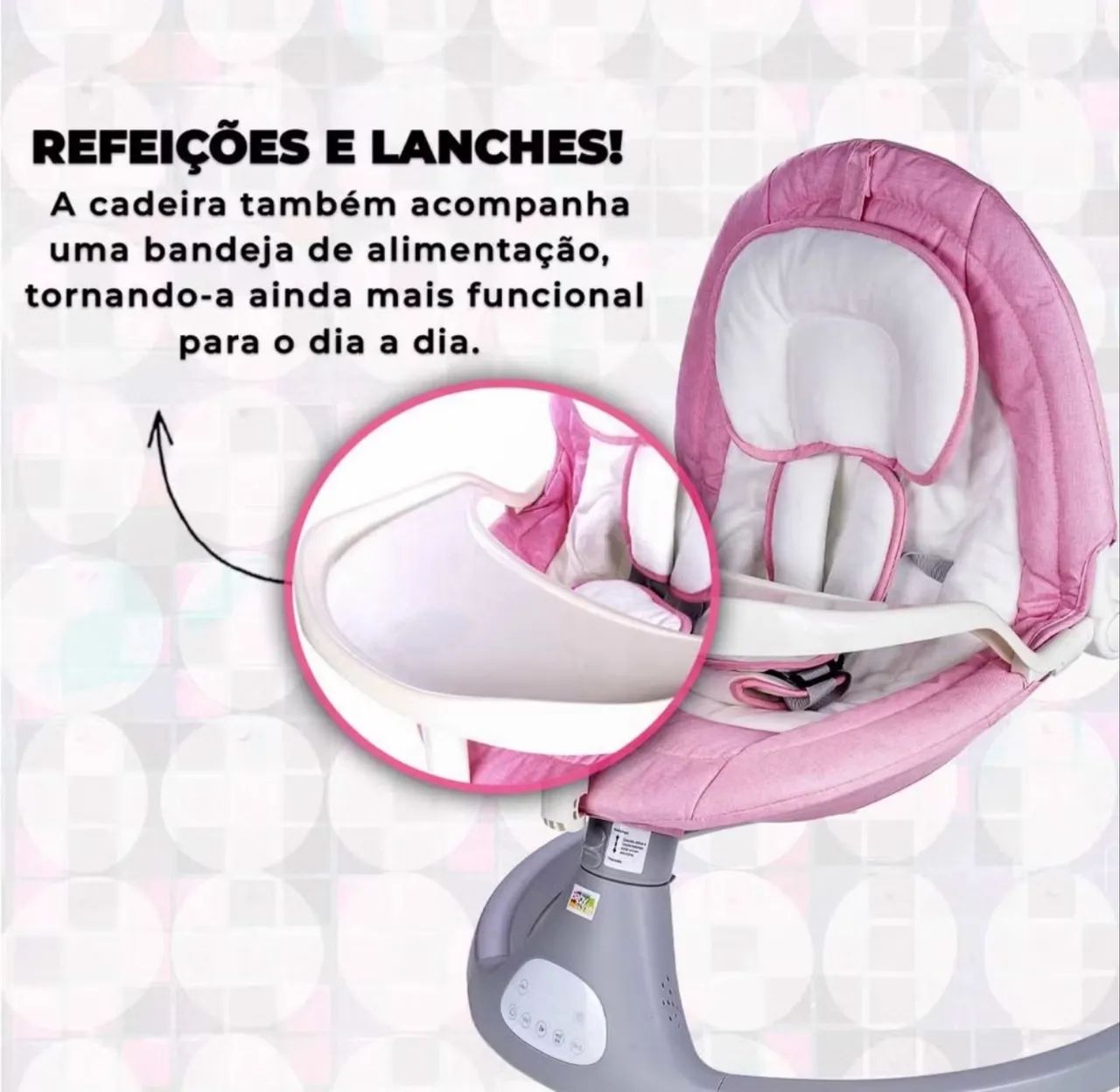 Cadeira de Balanço Automática para Bebê Rosa ? - Foto 3