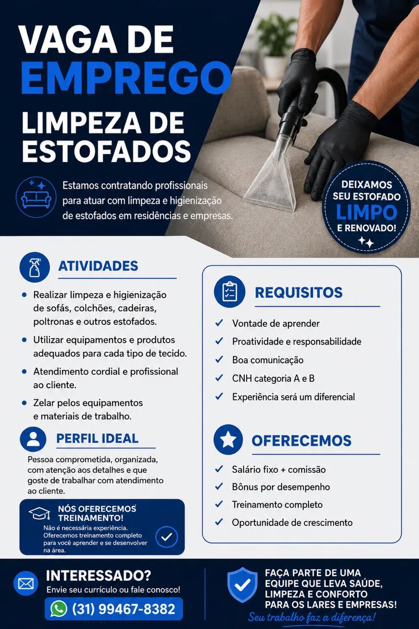 Vaga de limpeza de estofados 