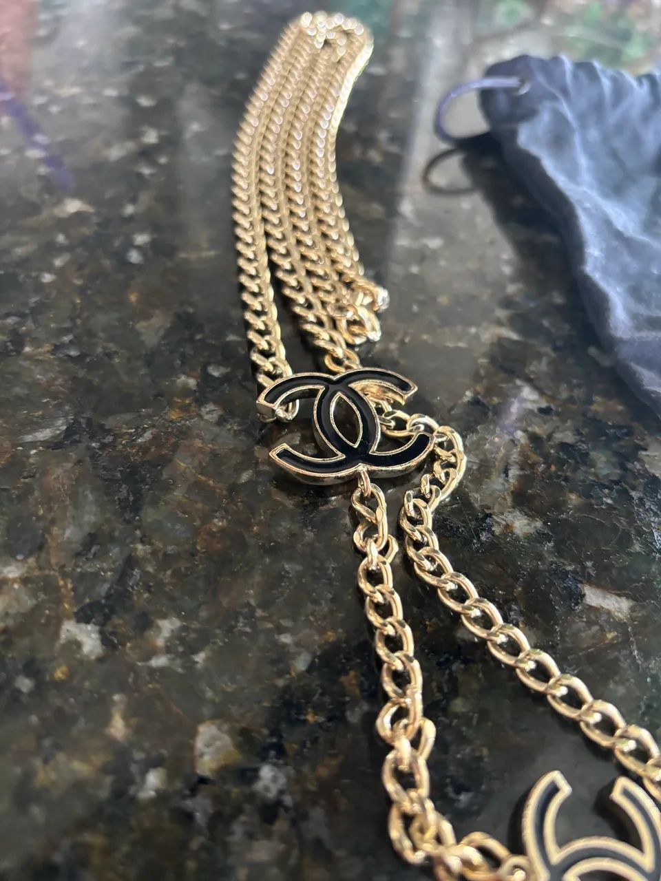 Cinto Chanel Triple Chain Dourado - 3 logos CC - Original - Foto 3