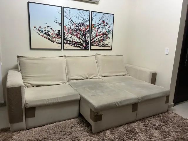 Sofá com Chaise - 3 Lugares - 2,82 m - Foto 4