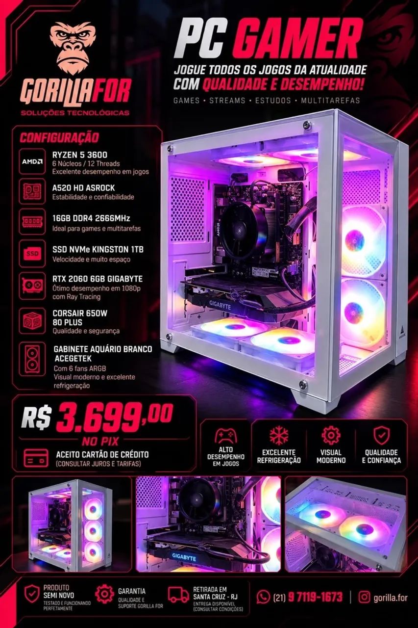 Monte seu Pc Game aqui na GorillaFor - Foto 2