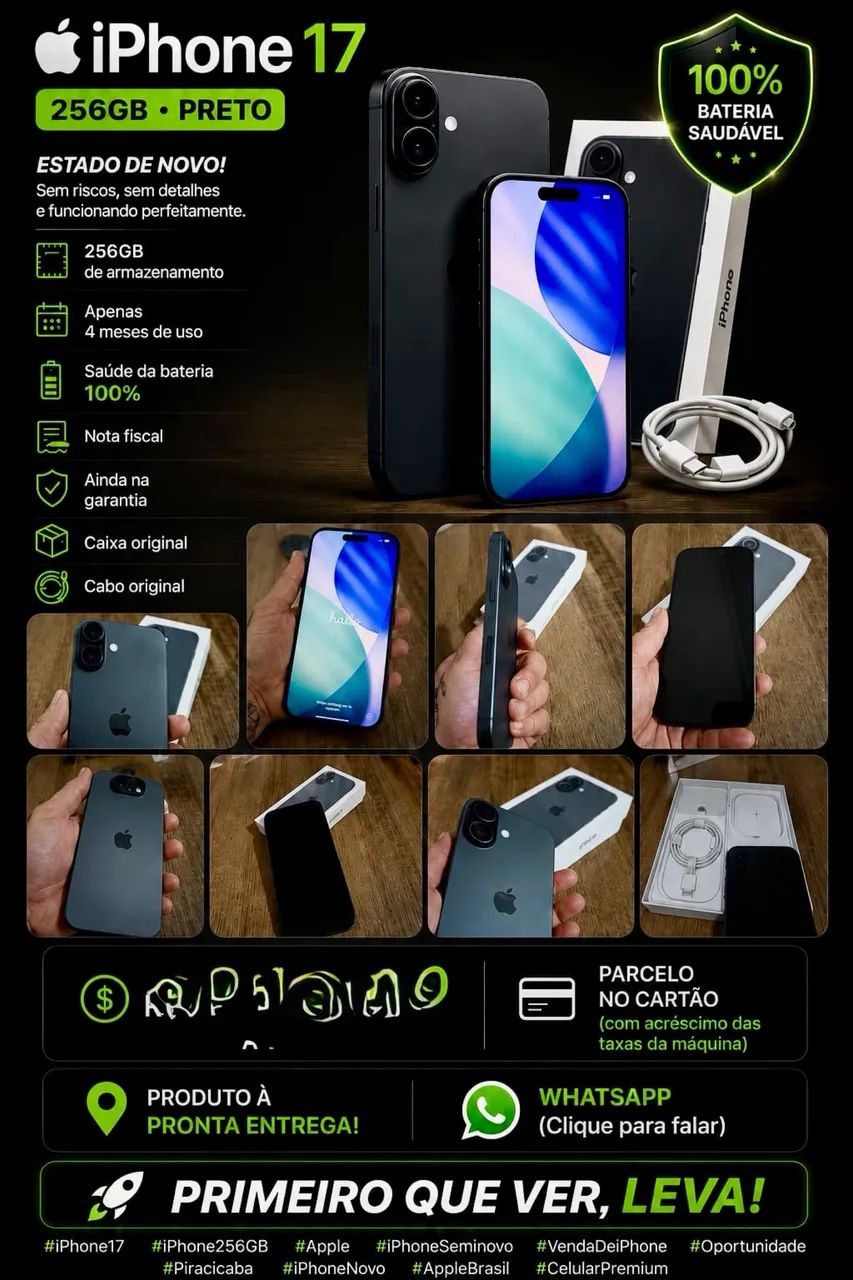 iPhone 17 256GB 48MP Preto