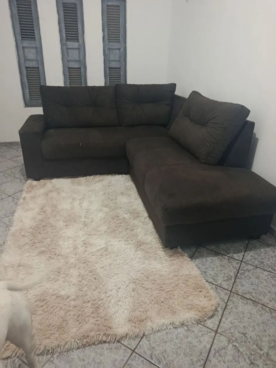 Sofá L,na cor marrom  - Foto 2