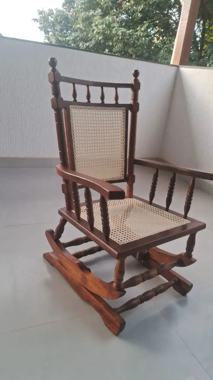 Cadeira de balanço de palhinha  - Foto 5