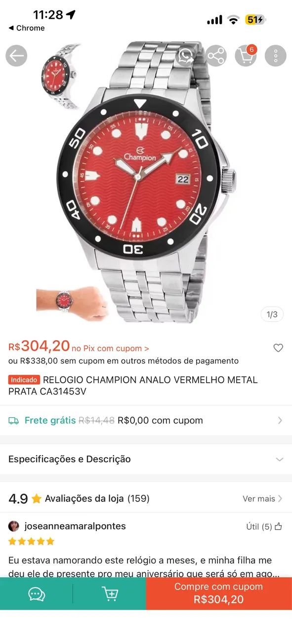 Relógio champion analo