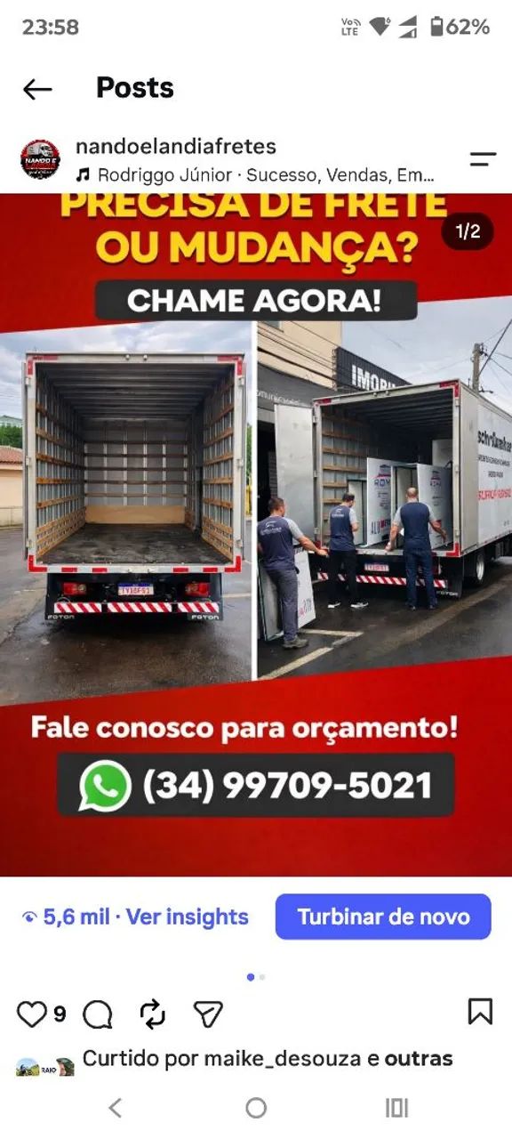  Mudanças e Fretes em Araxá - Caminhão Baú - Foto 2