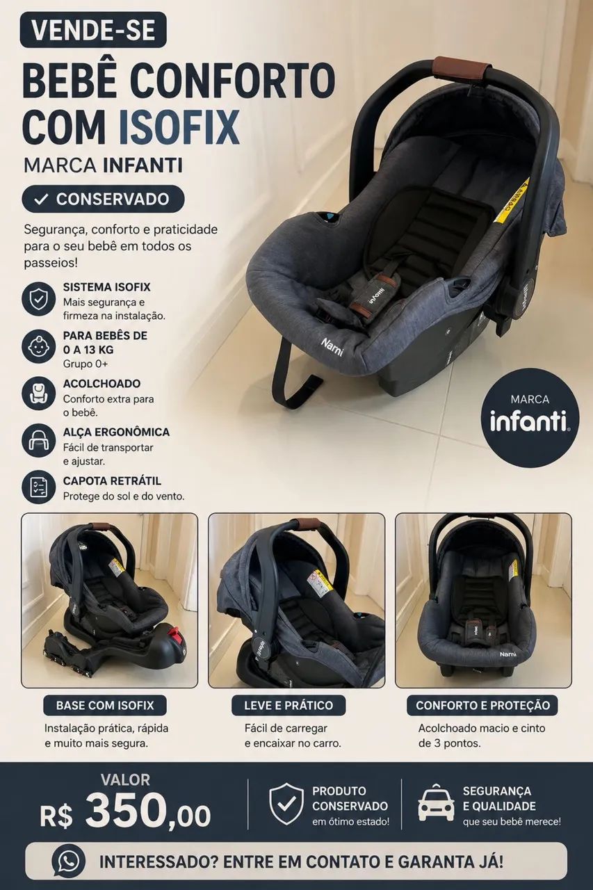 Bebê conforte com base (isofix)