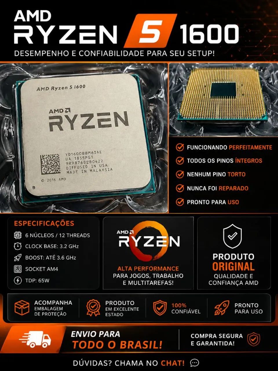 Vendo processador Ryzen 5 1600