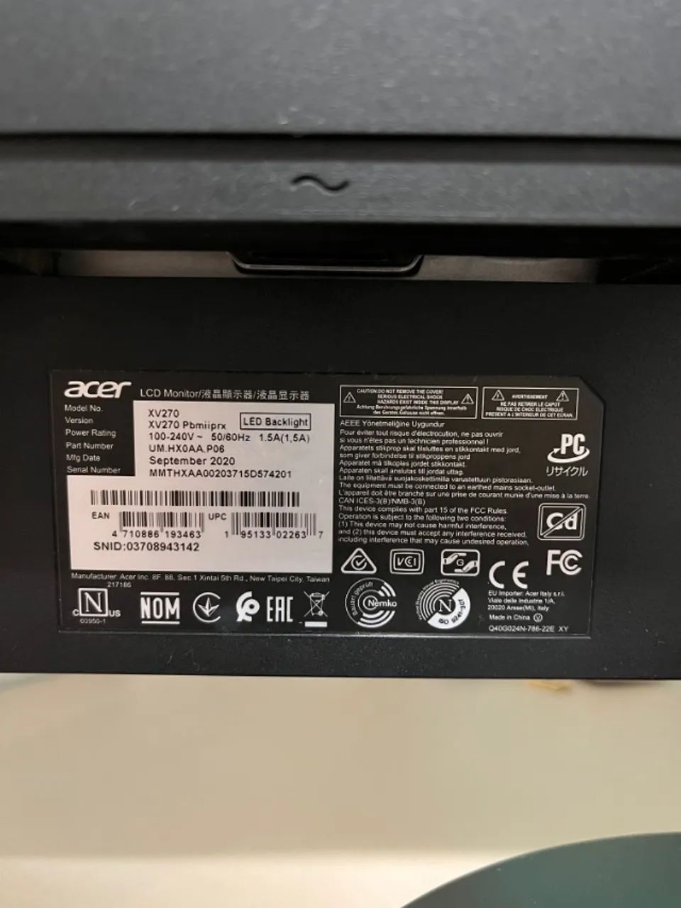 Monitor Gamer Acer XV270 P 27? LED IPS - Preto - Foto 3