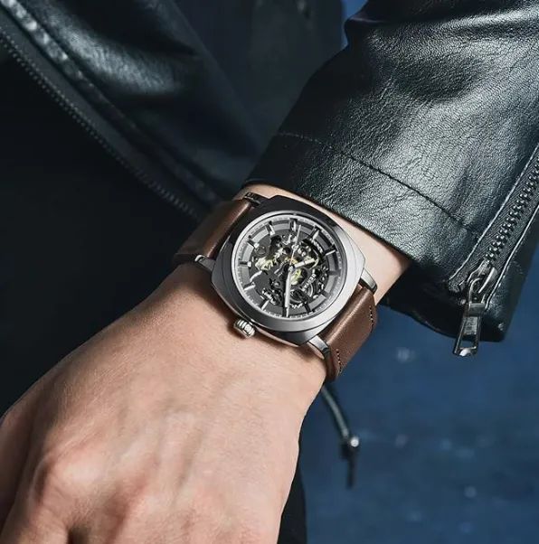 Relógio Benyar Skeeleton - 44mm - Automatico - pulseira de couro - Novo - Foto 2