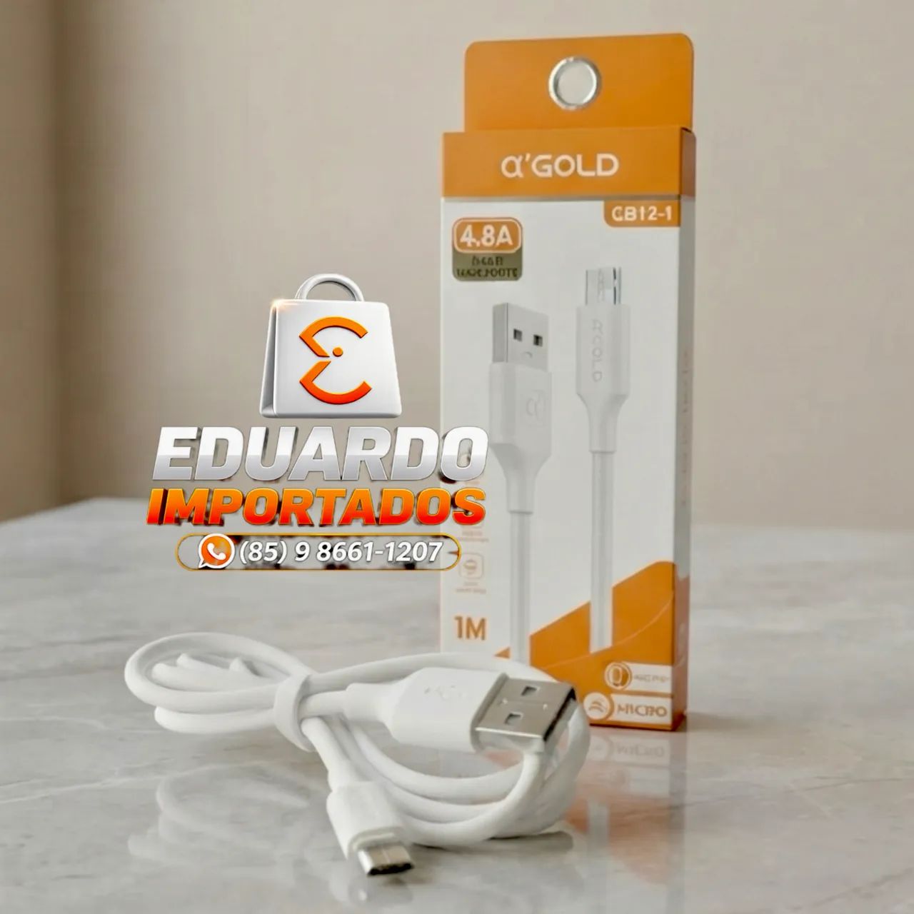 Cabo USB rápido para Celular MICRO V8 (Carregamento e Dados) - Foto 2