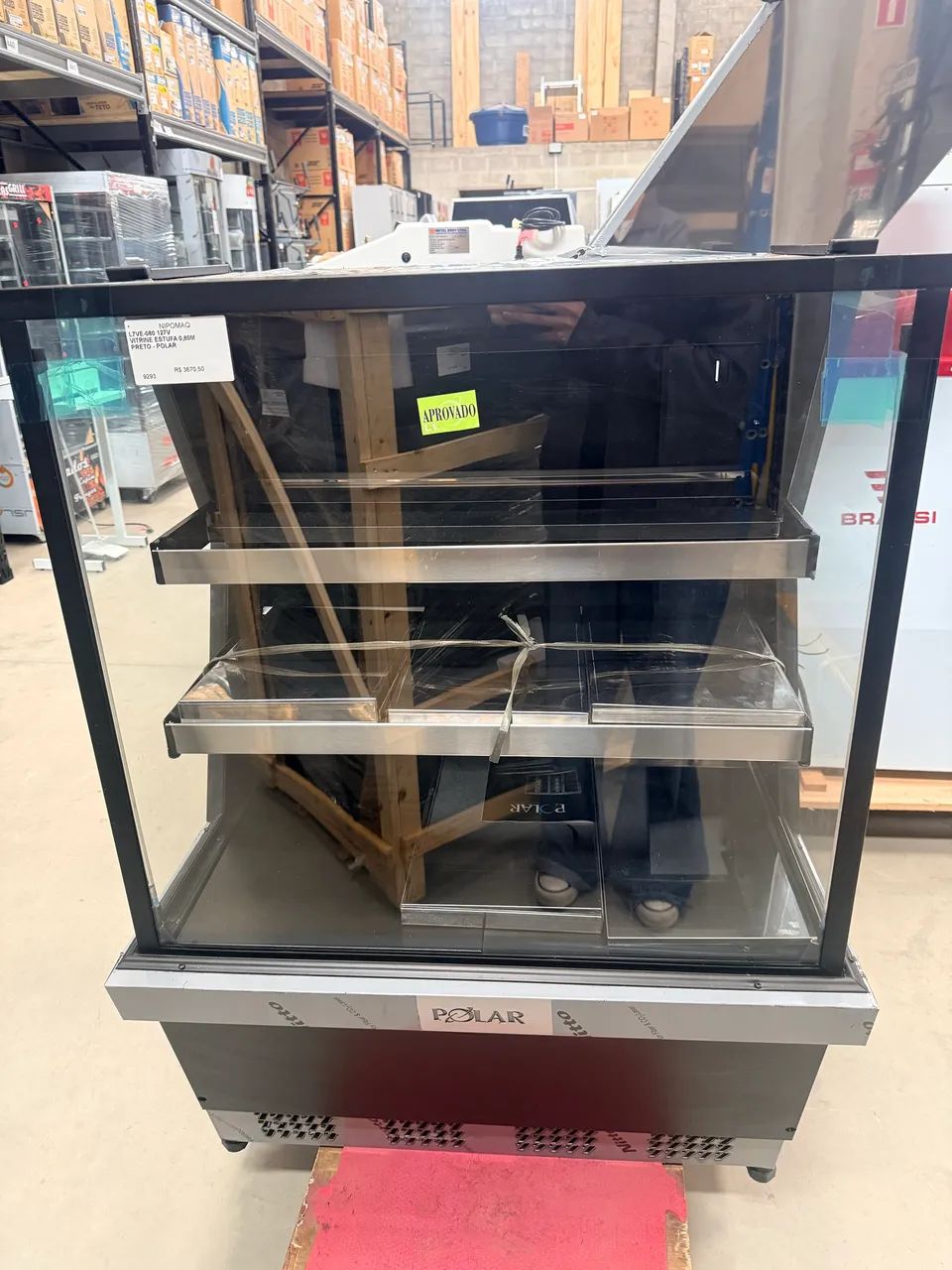 L7VE-080 VITRINE ESTUFA 0,80m PRETO - POLAR