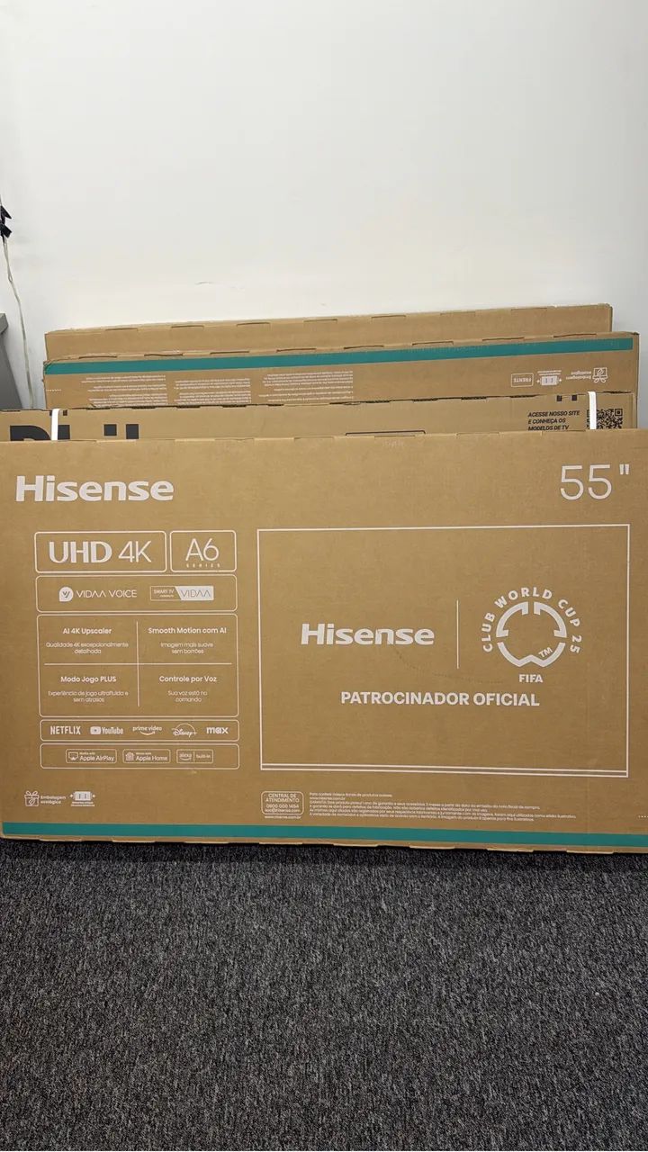Tv hisense 55 lacrada e nota fiscal