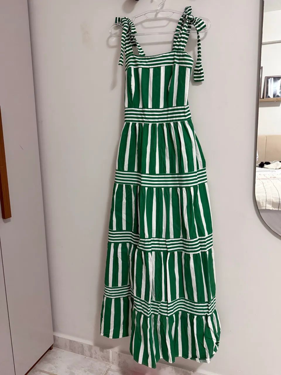 Vestido Longo Verde Listrado - Foto 2