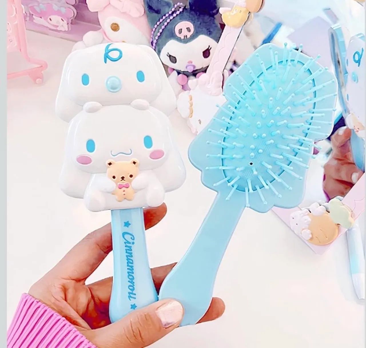 Kit escova e espelho Cinnamoroll - turma da Hello Kitty  - Foto 3