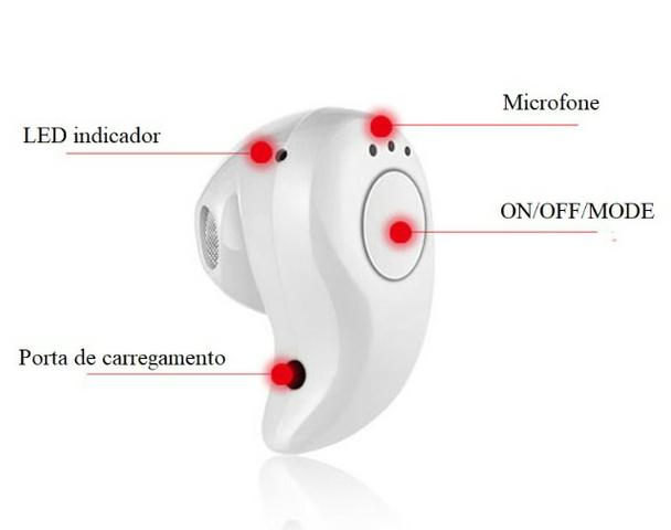 Mini Fone Sem Fio Via Bluetooth Acessorio de Celular - Foto 3