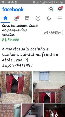 Vendo uma casa dois anda 2 quarto quintal na frente e atrás
