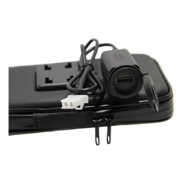Suporte Celular Tomada 2a Moto Carregador Usb Case 6,5'' - Foto 3