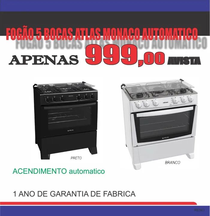 FOGÃO MÔNACO ATLAS 5 BOCAS