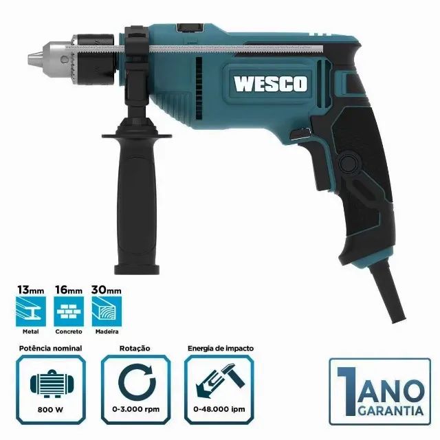 Furadeira 800w 1/2 Pol Reversível Ws3179 Wesco - Foto 3