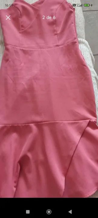 Vestido Rosa Decote V - Foto 5