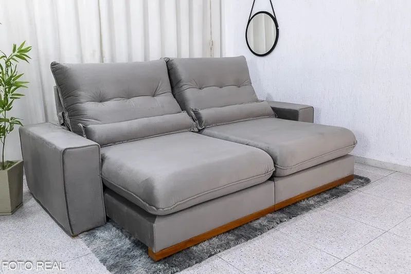 Sofá Retrátil Reclinável Escócia 2,50m D33 e Molas Ensacadas rf54