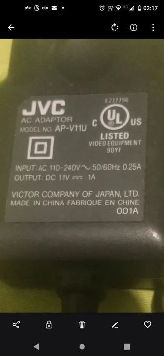 Carregador JVC AP-V11U  filmadoras compatíveis na descrição Série Everio GZ-MG - Foto 2