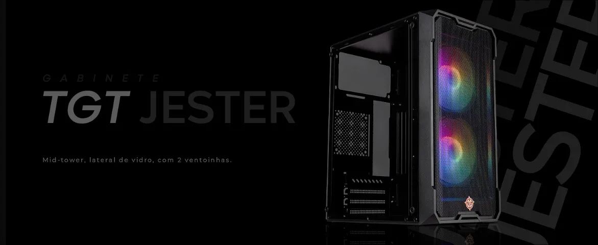 gabinete gamer ateral de vidro  com 2 fans  tgt-jsr-bkgf01- ultra - Foto 2
