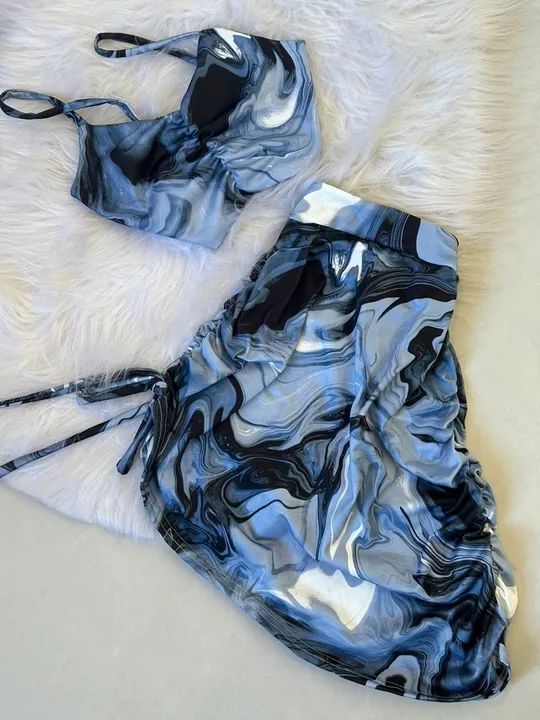 Conjunto Top e Saia Marmorizado