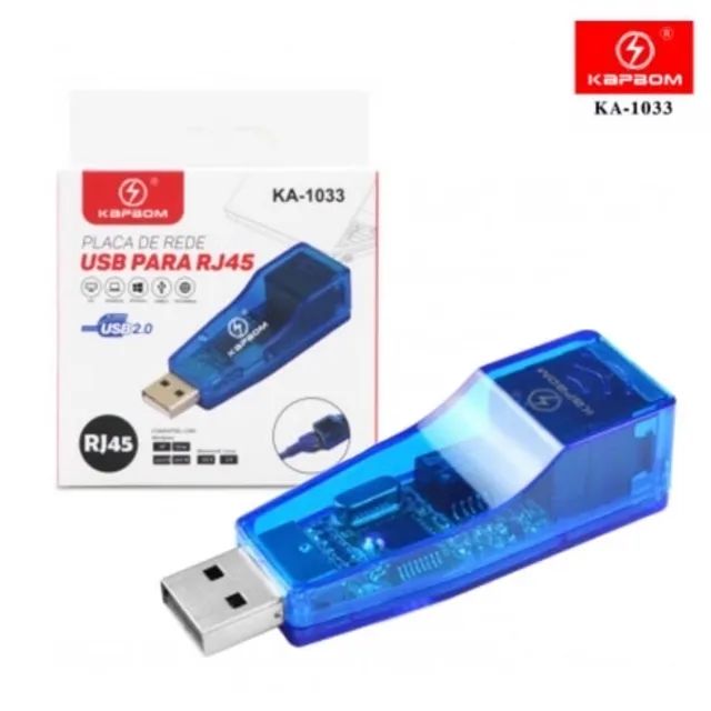 Adaptador Placa de rede USB para RJ45 - Foto 3