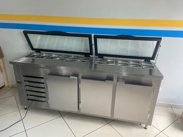 Condimentadora expositora refrigerada em aço inox sob medida  - Foto 4