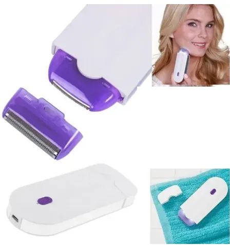 Aparelho Depilador / Barbeador Corporal e Facial Recarregável via USB Luz Azul z022  - Foto 4