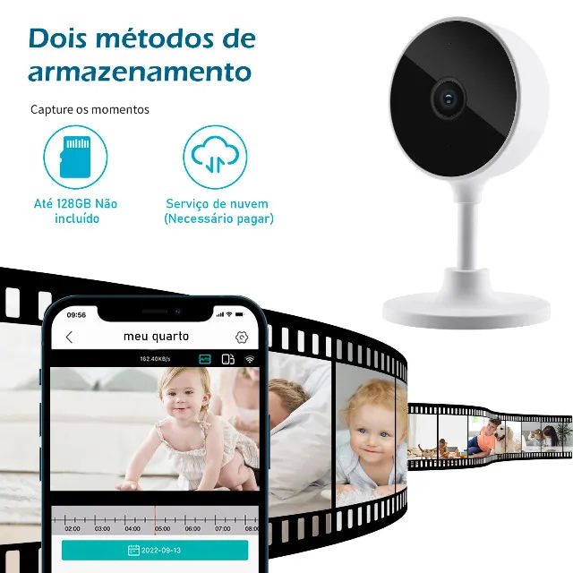 NOVA | Babá Eletrônica Câmera Segurança Interna Wifi Com Visão Noturna - Foto 5