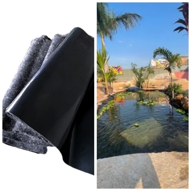 Geotêxtil (Lona com Bidim Acoplado) 1000 micras Preto de PVC 7 x 5