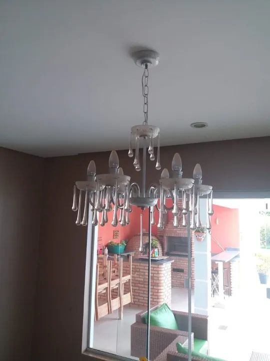 Lustre Clássico, Candelabro com Pingentes Gotas de Cristal - Foto 3