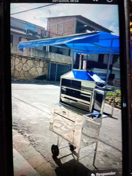 Carinho de churrasco semi novo - Foto 4