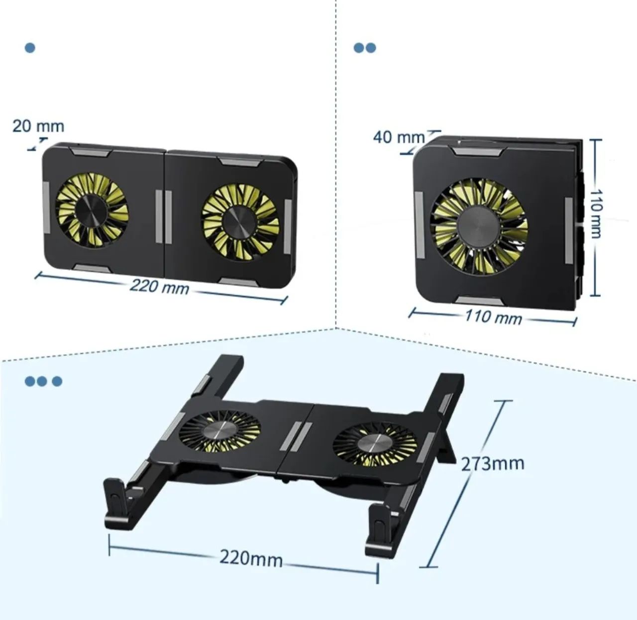 Suporte dobrável com cooler para Notebook