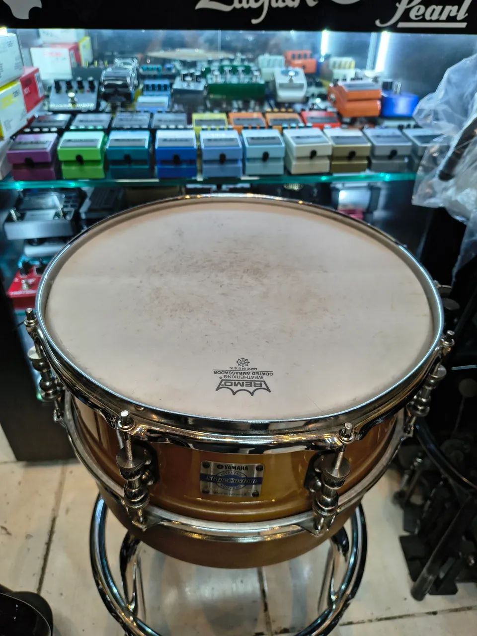 Caixa Yamaha advantage nouveau stage custom 14x5,5 aros Power hoop