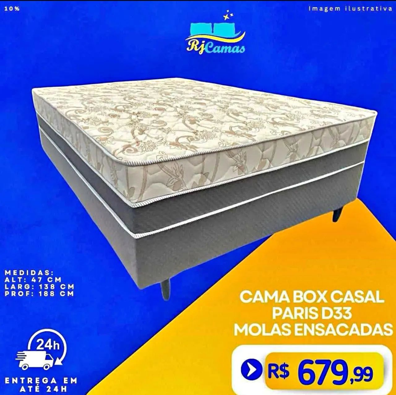 VENDO !!! cama casal molas ensacadas d33 / Entrega Rápida  - Foto 4