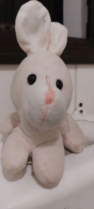 Coelhinho de Pelúcia Branco boneca de pano ursinho de pelúcia 