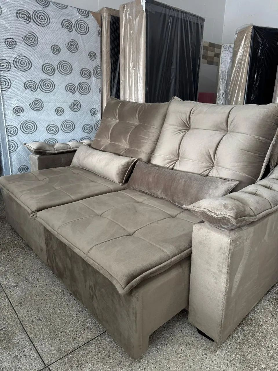 Sofá Retrátil e Reclinável Luxo 2,20 metros