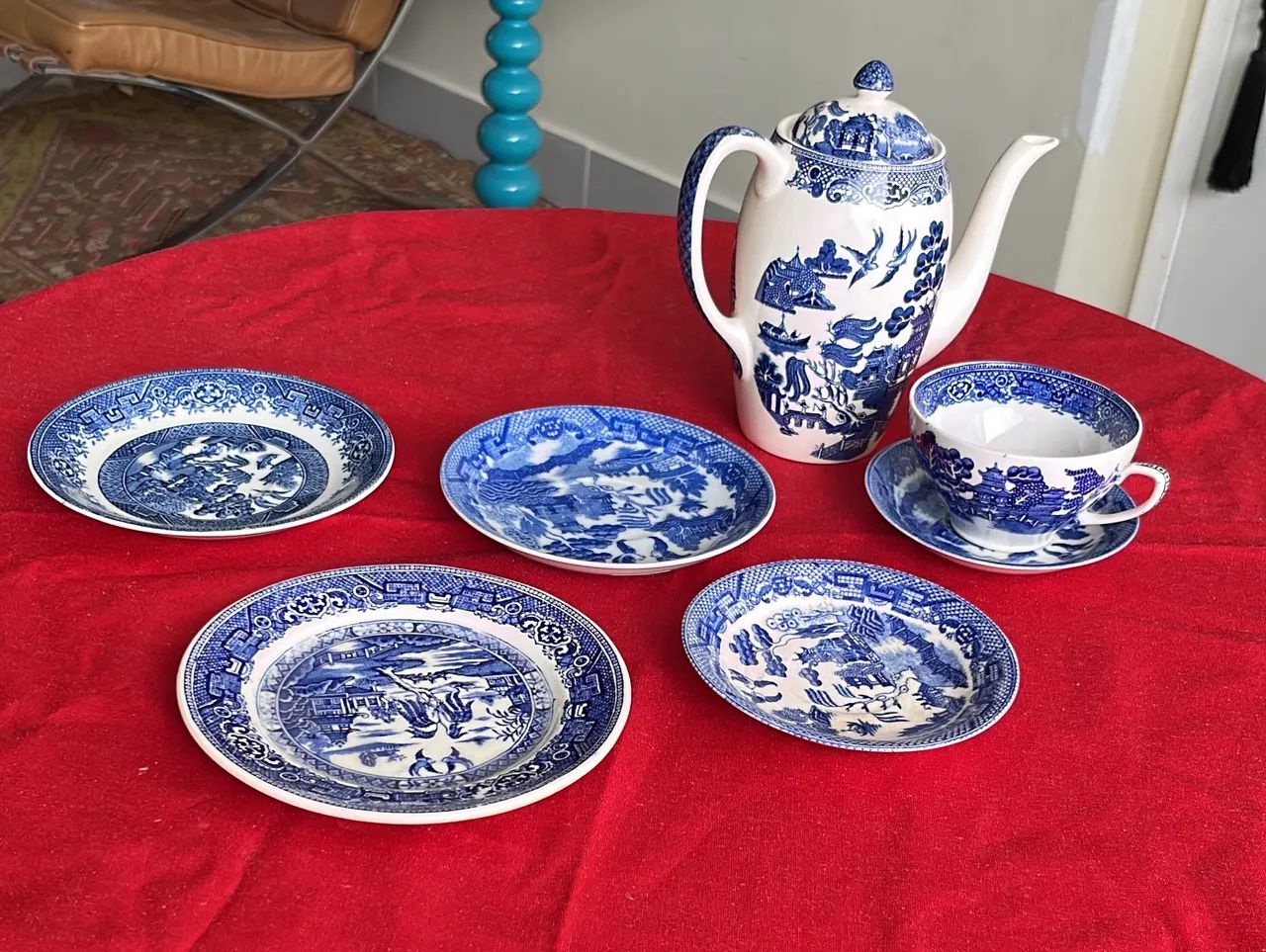 Conjunto de Chá / Café Louça Borrão