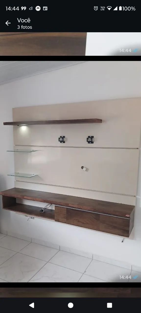 Rack para TV ate 55 polegadas com prateleiras em vidro