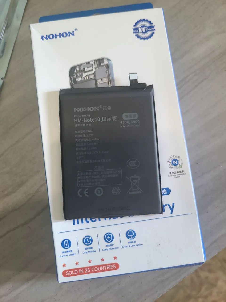 Bateria Nohon Redmi Note10 (4G) - 4900mAh Bateria Nova Nohon HM