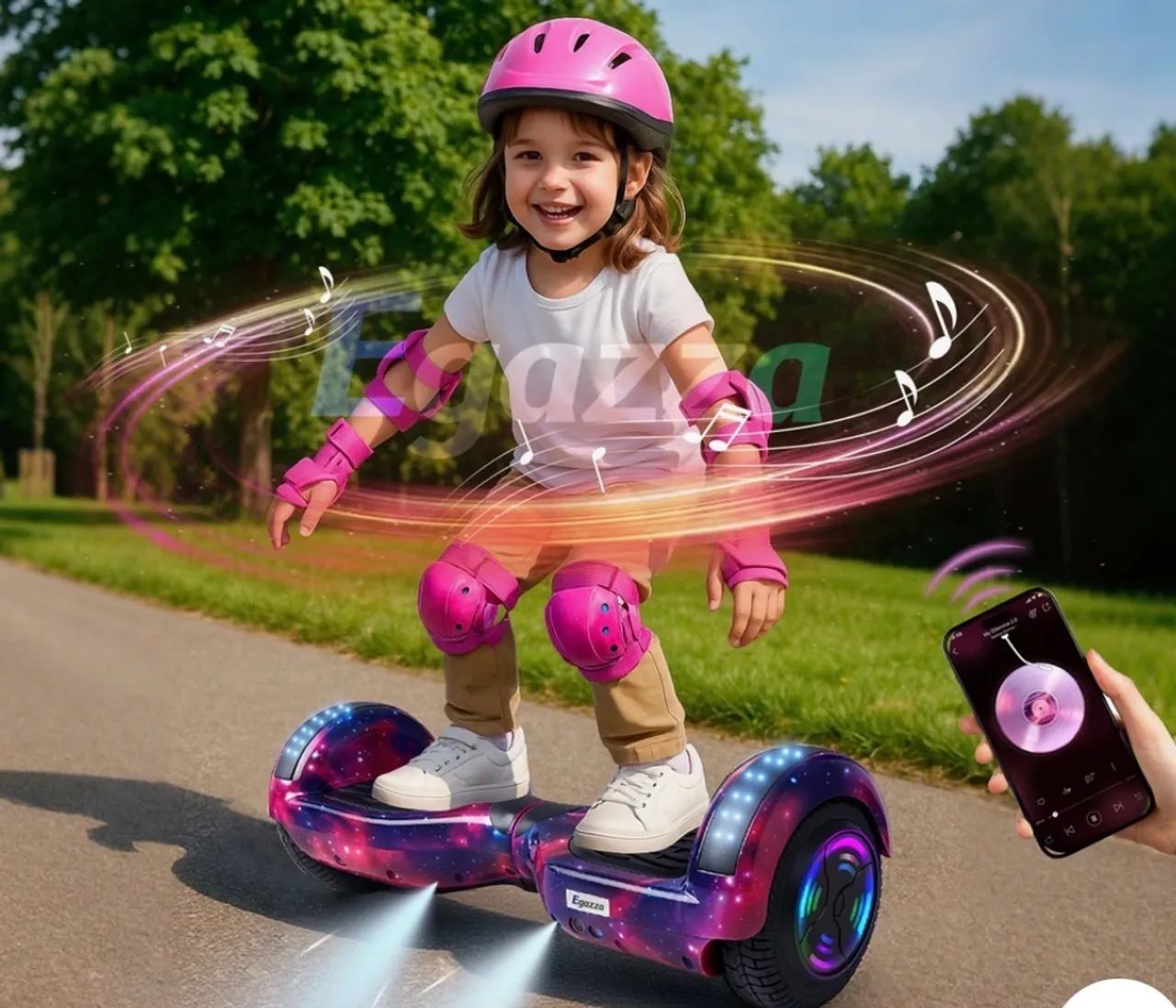 Hoverboad skate eletrico 6,5 Aurora led bluetooth e bolsa de transporte  - Foto 5