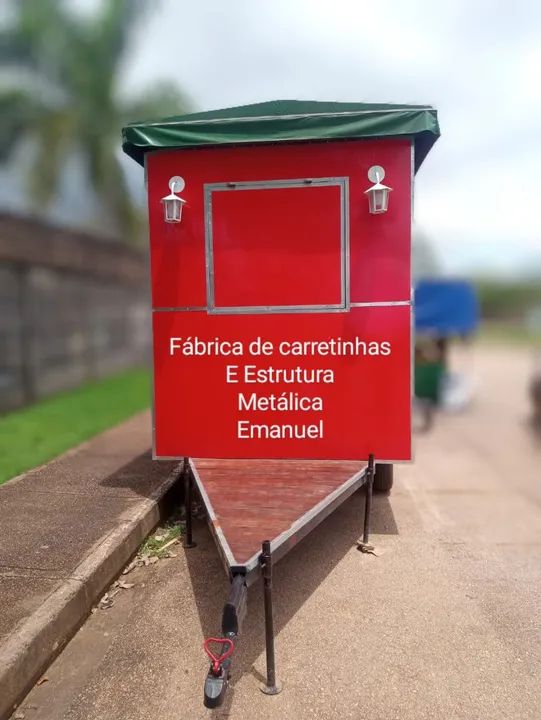 Carretinha de Madeira - Estrutura Metálica - Foto 4