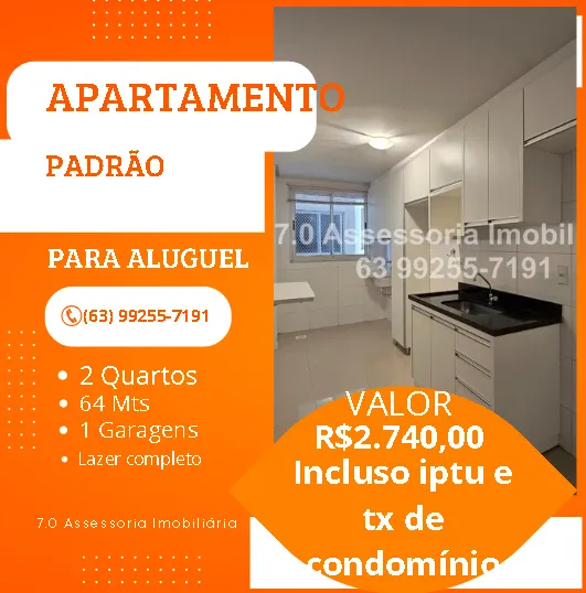 Aluguel - Super Apartamento de 2 Quartos (1 Suíte)