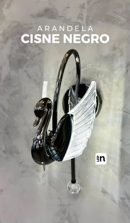 Luminária de Parede Cisne em Cristal - Foto 3