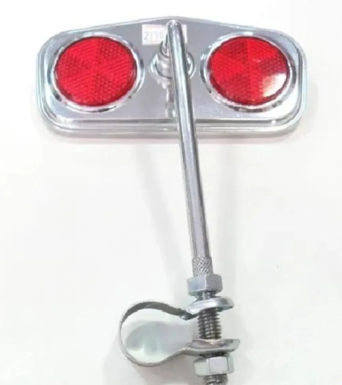 Espelho Retrovisor Cromado Bicicleta Com Refletor Olho Gato - Foto 2