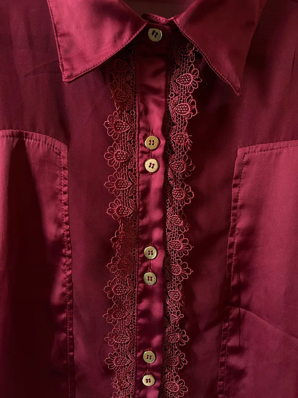 Camisa vinho feminina - Foto 2